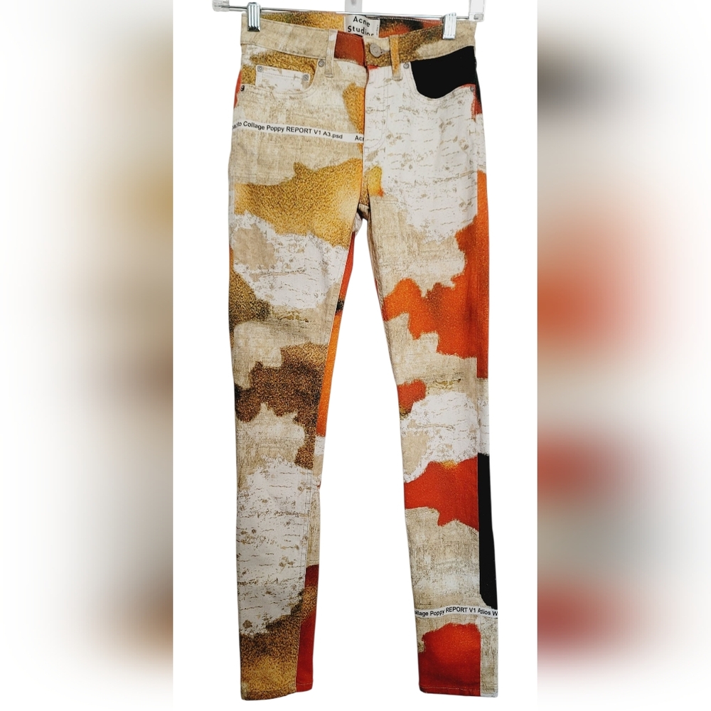 Acne Studios Skin 5 W Poppy Multicolored Patterned Pants